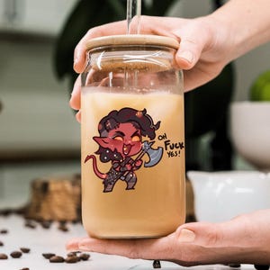 Karlach Gamer Glass Tumbler: Funny RPG Gift image 5