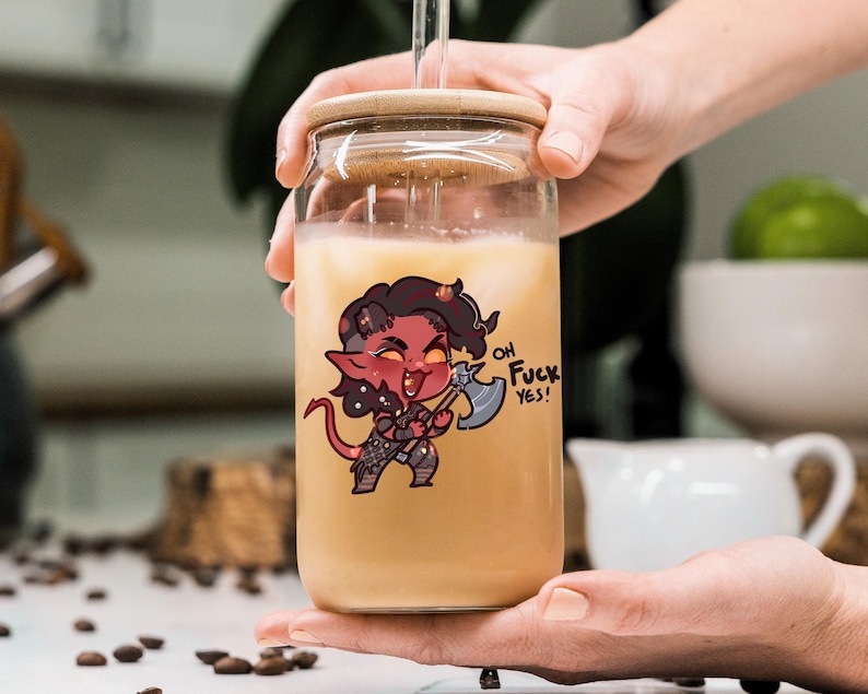 Karlach Gamer Glass Tumbler: Funny RPG Gift image 5