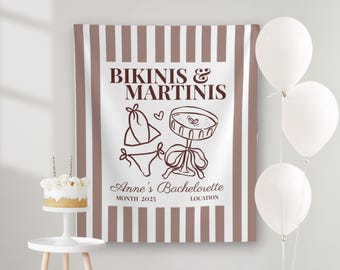 Espresso Martini Bachelorette Tapestry: Custom Bridal Shower Banner