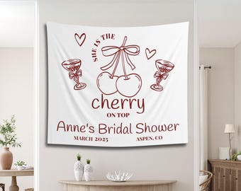 Cherry On Top Bridal Shower Banner: Personalized Party Decor