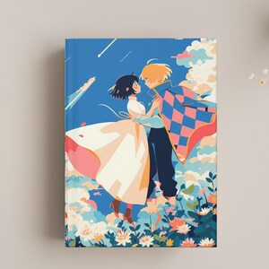 Ghibli Anime Journal: Moving Castle, Howl & Sophie, Vintage Style image 3