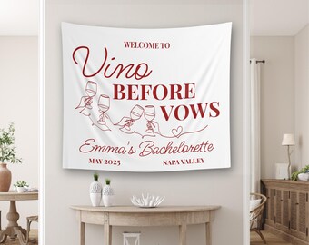 Vino Before Vows Bachelorette Banner: Wine Club Party Decor