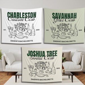 Custom Bachelorette Tapestry: Personalized Party Banner, Floral Design