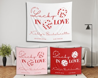 Lucky in Love Bachelorette Tapestry: Vegas Casino Theme