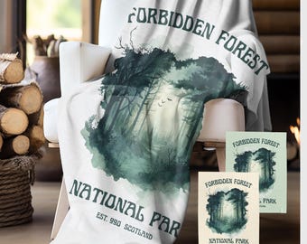 Forbidden Forest Velveteen Blanket: National Park Bookish Throw