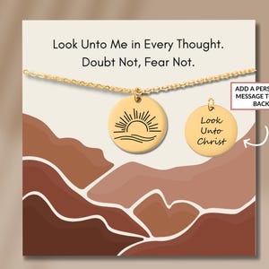lds 2025 necklaces, look unto christ necklace,  Personalized Christus Pendant D&C 6:36, Scripture Jewelry,Gifts for Young Women Missionaries