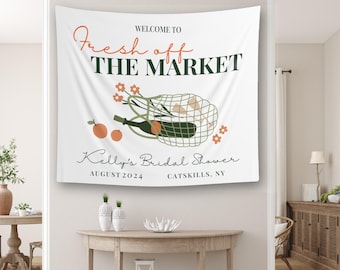 Farmers Market Bridal Shower Tapestry: Custom Bachelorette Party Decor