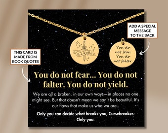 You do not yield ACOTAR book quote necklace, city of starlight jewellery, acotar merch, night court necklace, acotar gift for book lover