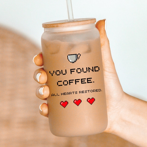 Zelda Iced Coffee Tumbler, You Found Coffee All Hearts Restored Cup, Zelda Fan Mug Gift, Game Lover Fan Tumbler, Gamer Christmas Gift,