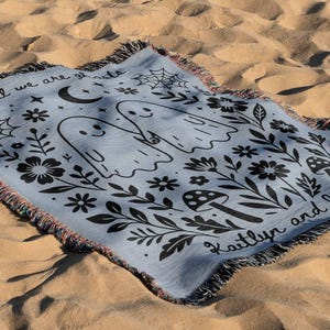 Personalized ghost blanket – unique engagement gift for couples