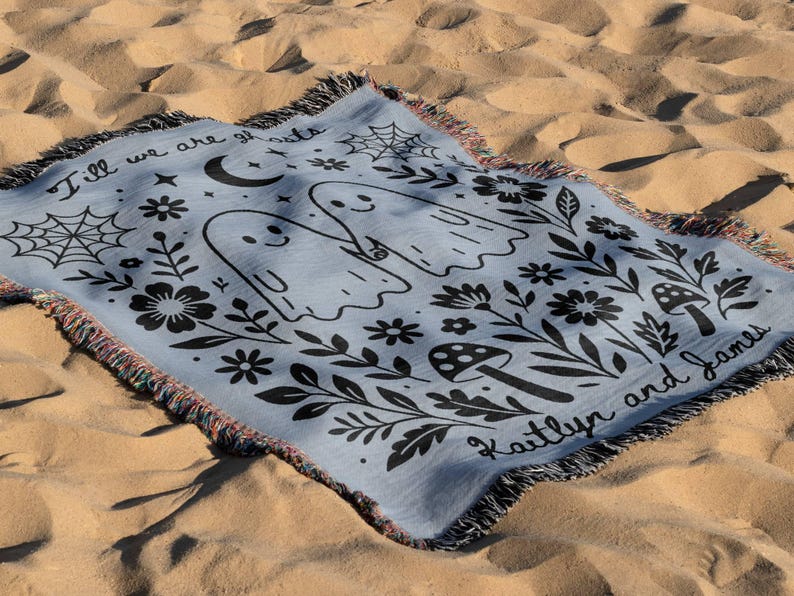 Personalized ghost blanket – unique engagement gift for couples