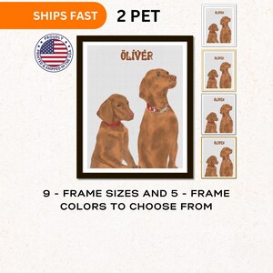 Benutzerdefinierte Aquarell Haustier Porträt, Hunde- und Katzenliebhaber Rahmen, Haustier Besitzer Sympathie Wandkunst, digitales Trauergeschenk, 2 Haustier Trauergeschenk - P01