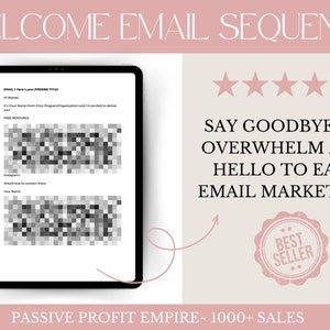 Welcome email sequence, newsletter templates for lead magnet, freebie email done for you.