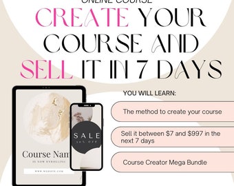 Create and sell it Course with Launch Template MEGA BUNDLE for CANVA: Workbook Ebook Lead Magnet Social Media Templates