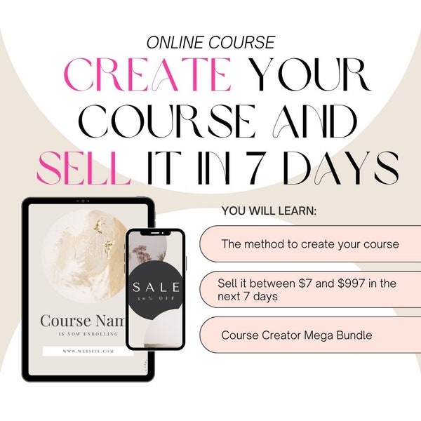 Create and sell it Course with Launch Template MEGA BUNDLE for CANVA: Workbook Ebook Lead Magnet Social Media Templates