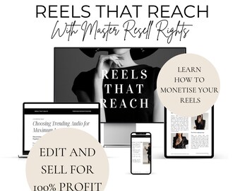 Passive income with Social media reels ebook with master resell rights PLR, increase followers, grow you online following