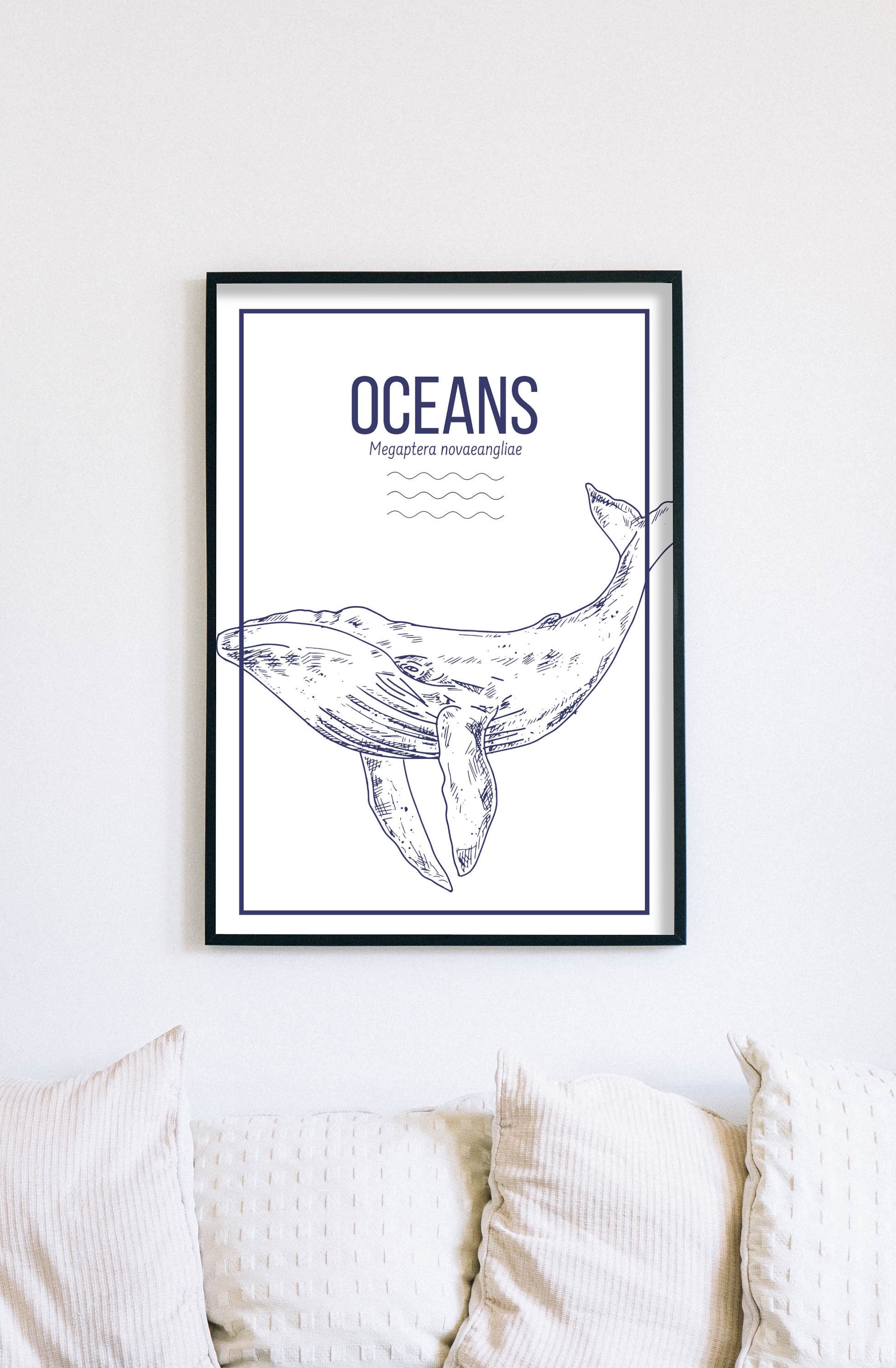 Humpback Whale Printable Poster Ocean Animal Wall Art Etsy