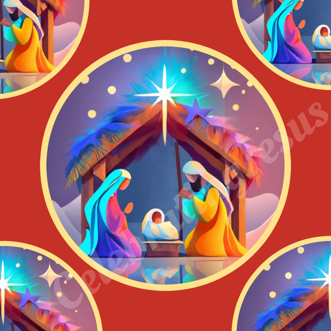 Nativity Christmas Wrapping Paper, Religious Holiday Gift Wrap