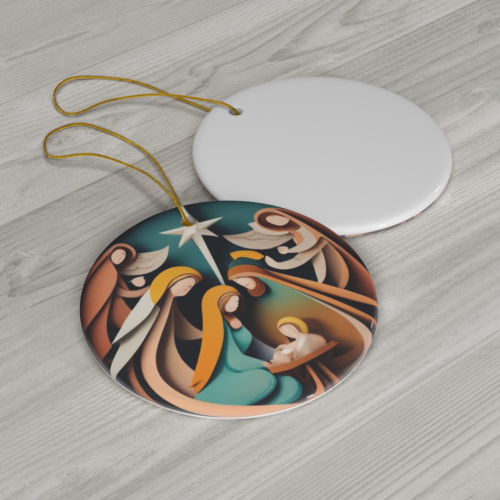Nativity Christmas Ornament, Christmas Holiday Decorating, Jesus Ornament, Unique Christmas Decoration, Colorful Christmas Ornament