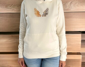 Christian Sweatshirt, Angel's Wings Embroidery ladies Hoodie, Christian Hoodie, Girlfriend Shirt, Mom shirt