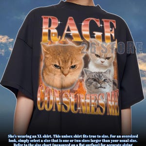 Rage Consumes Me Cat Shirt, Funny Cat Meme T-Shirt, Vintage Unhinged Cat Tee, Silly Cat Graphic Shirt, Weird Humor Unisex Shirt