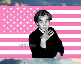 LEONARDO DI CAPRIO Flag, Leonardo Di Caprio American flag, Leonardo Di Caprio Bedroom Decor