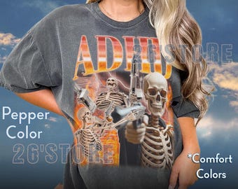 ADHD Oversized Shirt, lustiges Meme T-Shirt, kantiger dunkler Humor Alt Kleidung, Neurodiversent Shirt, Mental Gesundheit T-Shirt, ADHS Bewusstsein Tshirt