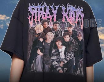 Camiseta de Stray Kids, camiseta vintage de Stray Kids, camiseta de Stray Kids, camisetas de Stray Kids, suéter de Stray Kids, mercancía de Stray Kids, ídolo de K-pop, camiseta de Skz