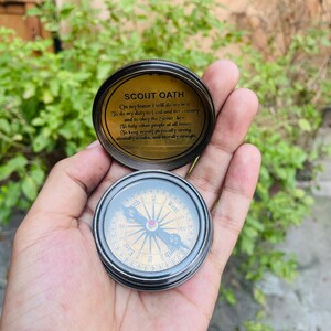 Personalized Engraved Working Compass with Custom Handwriting - The Perfect Gift for Men on Anniversaries.