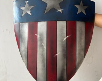 Escudo del Capitán América dañado: accesorio de aluminio para cosplay, decoración de pared