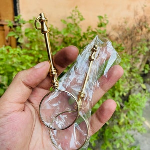 2 Magnifying Glass Vintage Magnifier With Key chain gifts Pair Set Handmade Magnifier Glass