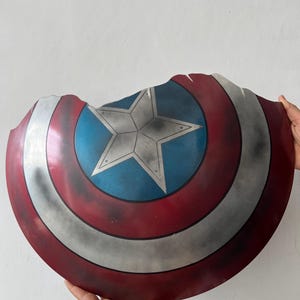 Damaged Captain America Shield Replica: Aluminum Avengers Endgame Prop