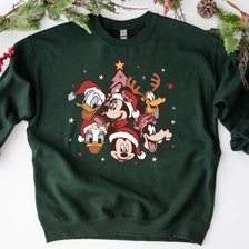 Mickey Mouse Louis Vuitton blue pattern christmas sweater • Kybershop