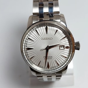 Seiko White Dial, Affordable Watch, Japanese Watch, Seiko 5 Automatic, Seiko Presage, Gift for Him, Self Winding Watch, Vintage Seiko,