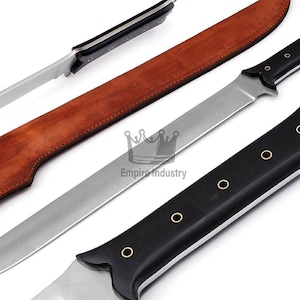 Custom Handmade, Carbon Steel  Full Tang Sword, With Leather Sheath, Battle Ready, Gift For Him, Gifts-For-Men,
