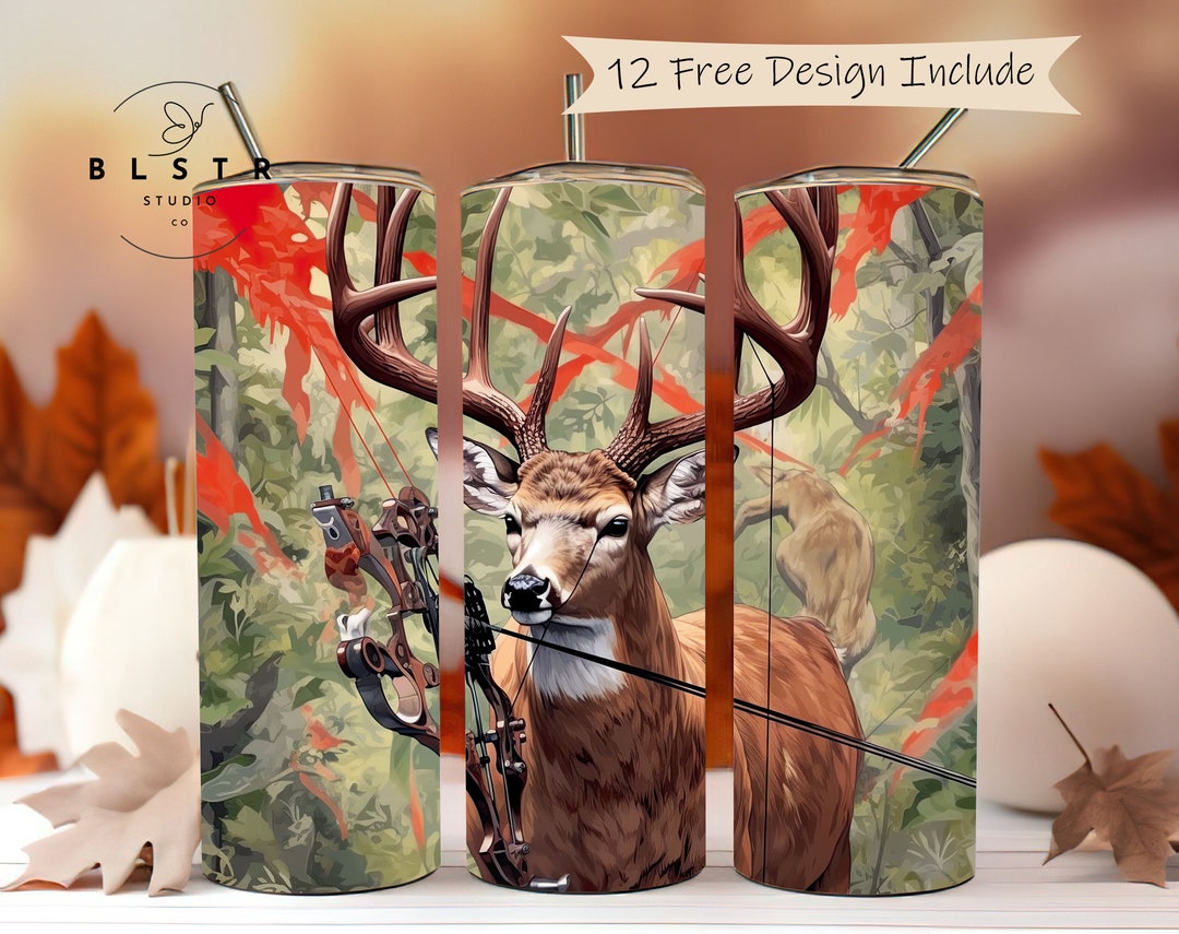 Deer Bow Hunting 20 Oz Skinny Tumbler Sublimation Design - Etsy Canada