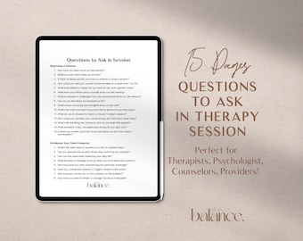 Therapy Session Questions, Therapists Session Guide, Cheat Sheet of Probing Questions, Open-Ended Questions, Assessment Questions
