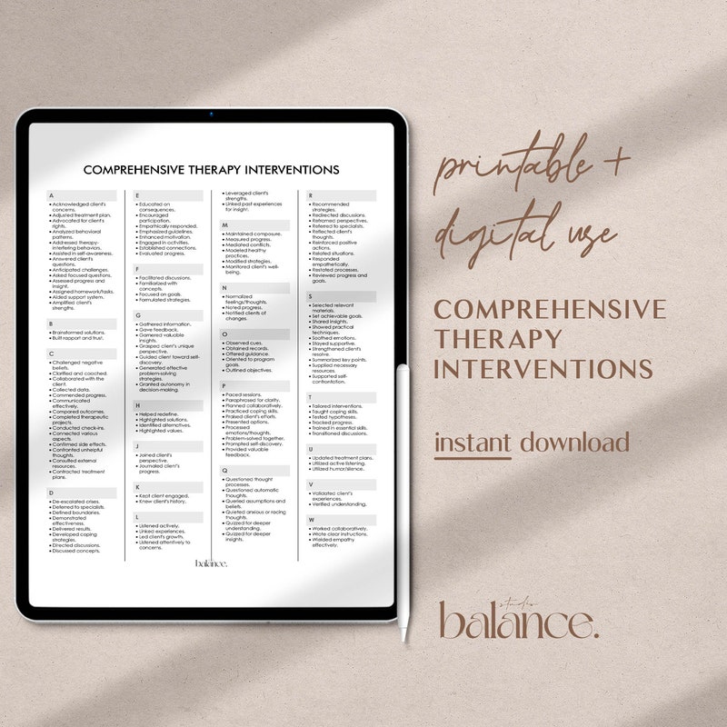 Therapy Modalities Cheat Sheet - Etsy
