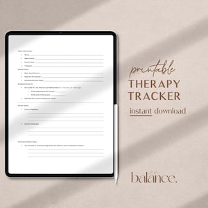 Therapy Session Planner PDF - Therapist Worksheet Template - Therapy Client Progress Tracker | "balanceStd"