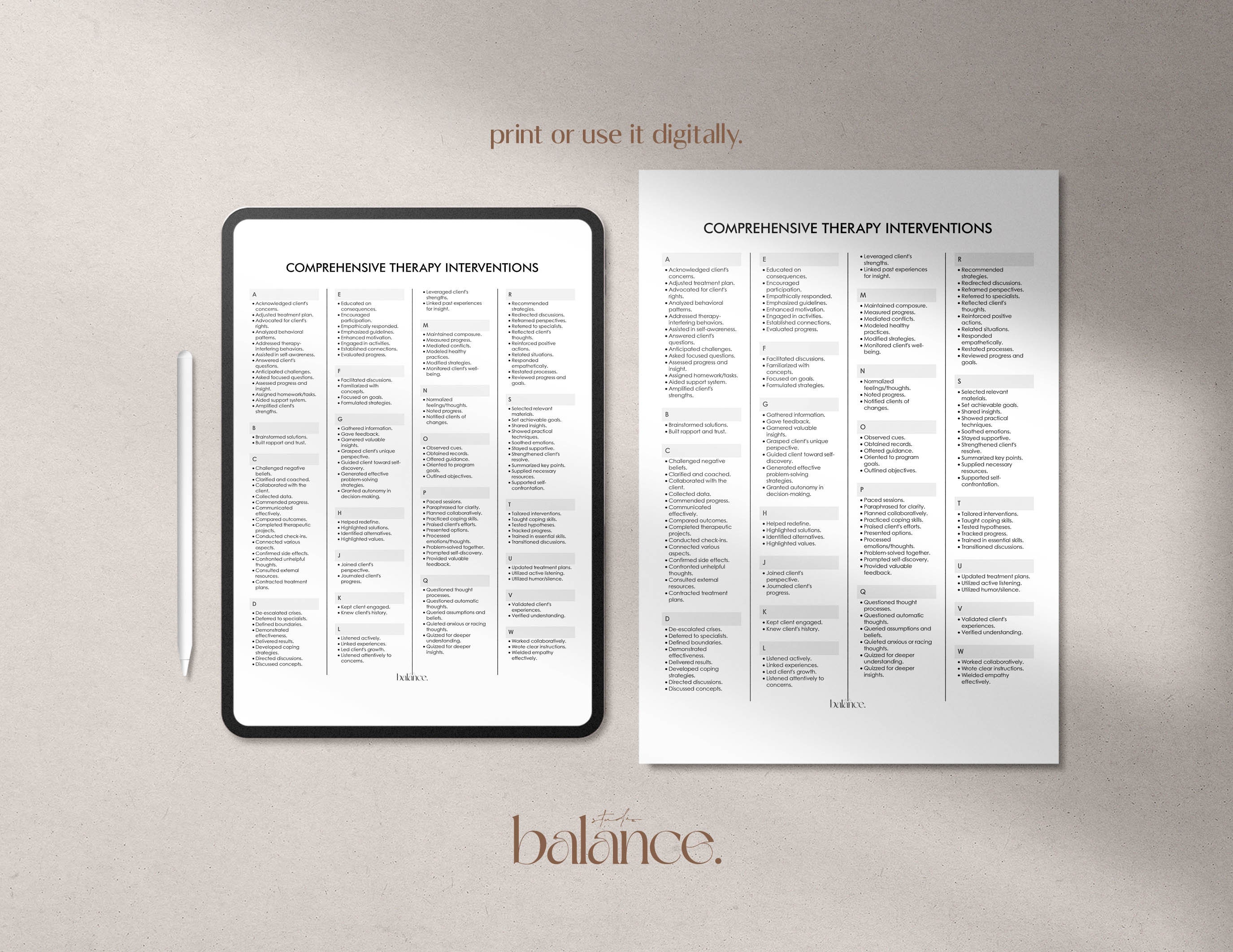 Therapy Interventions List, Clinical Terms Cheat Sheet, Reference for ...