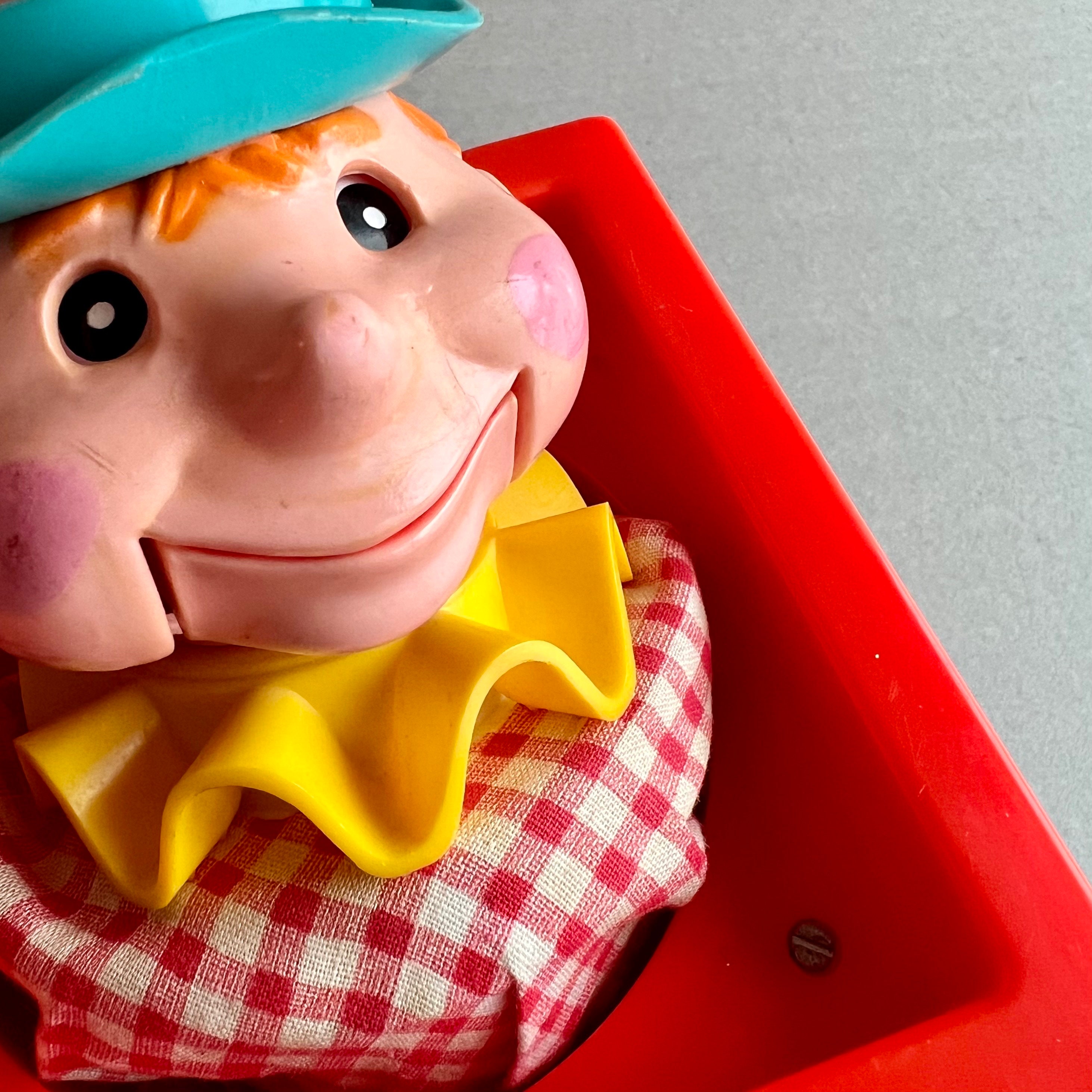 Classic Surprise Fisher Price Jack in the Box Toy Rare Vintage Puppet Toy, 1970, Old Colorful