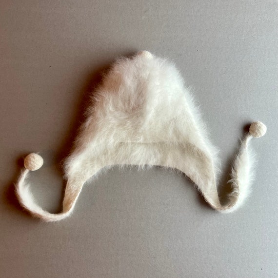 Rabbit fur fluff hat for baby boy, girl: rare vin… - image 4