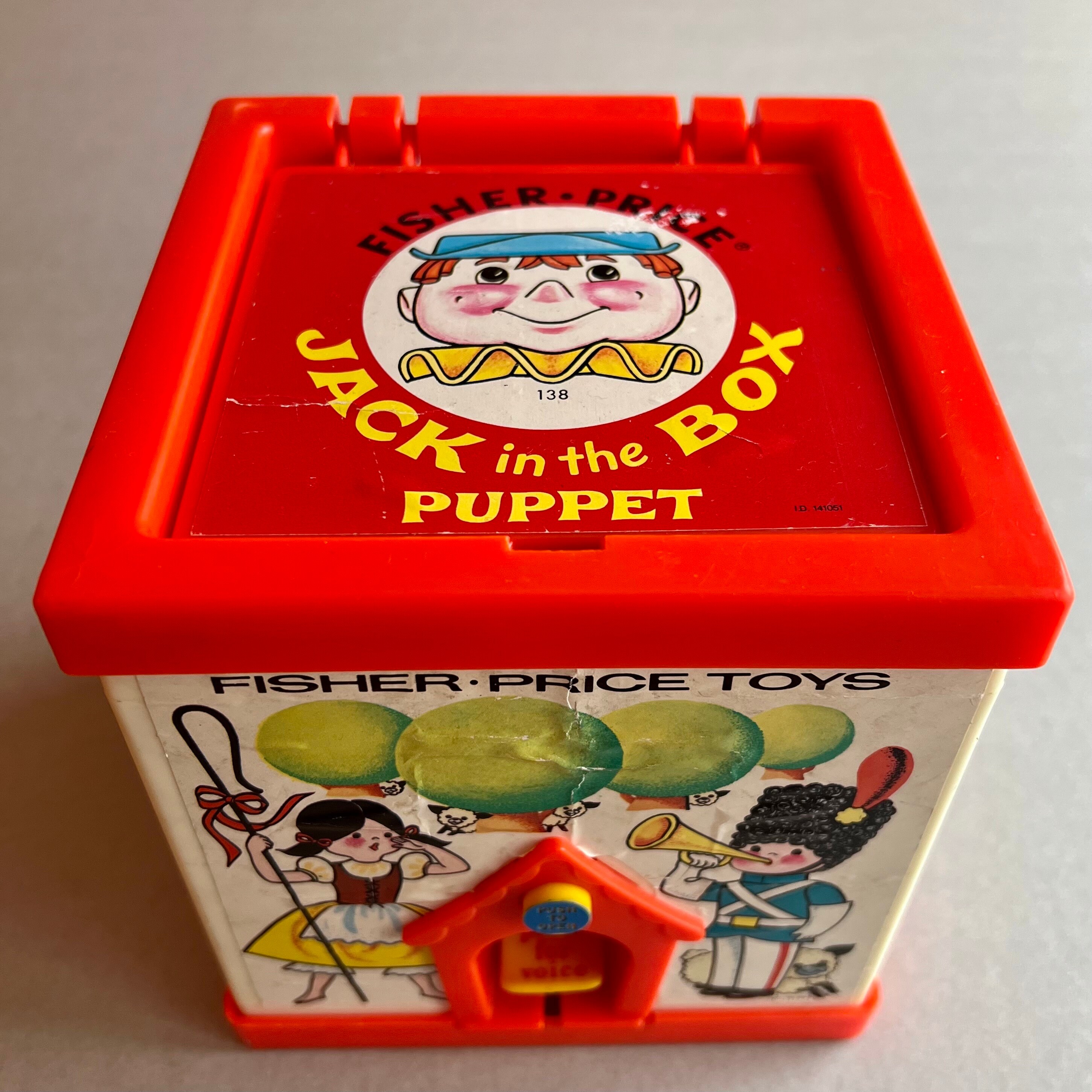 Classic Surprise Fisher Price Jack in the Box Toy Rare Vintage Puppet Toy, 1970, Old Colorful