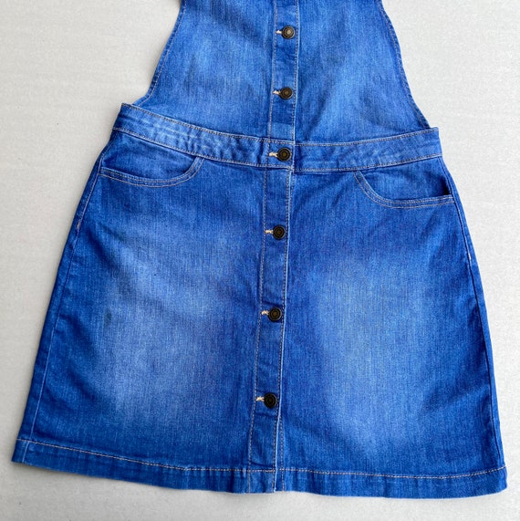 Stretchy denim pinafore: vintage cobalt blue dunga