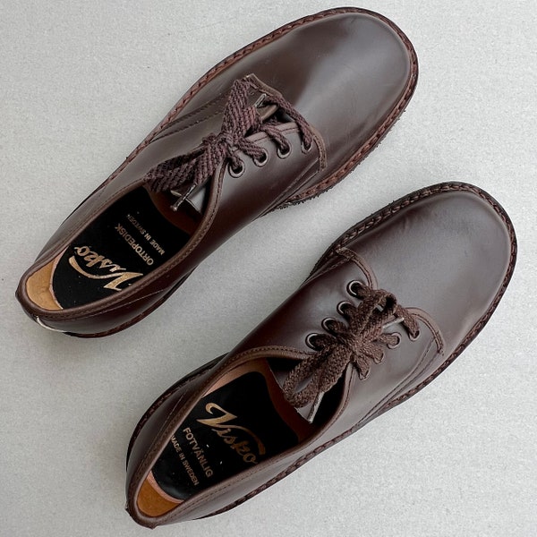 Chaussures orthopédiques en cuir marron : fabriquées en Suède, chaussures résistantes à l'huile, bottes pour hommes à bout rond, mode durable, chaussures à lacets à talons bas, confort