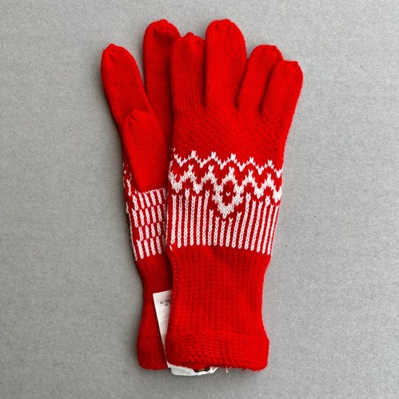 True vintage Christmas gift, colorful knit gloves… - image 6