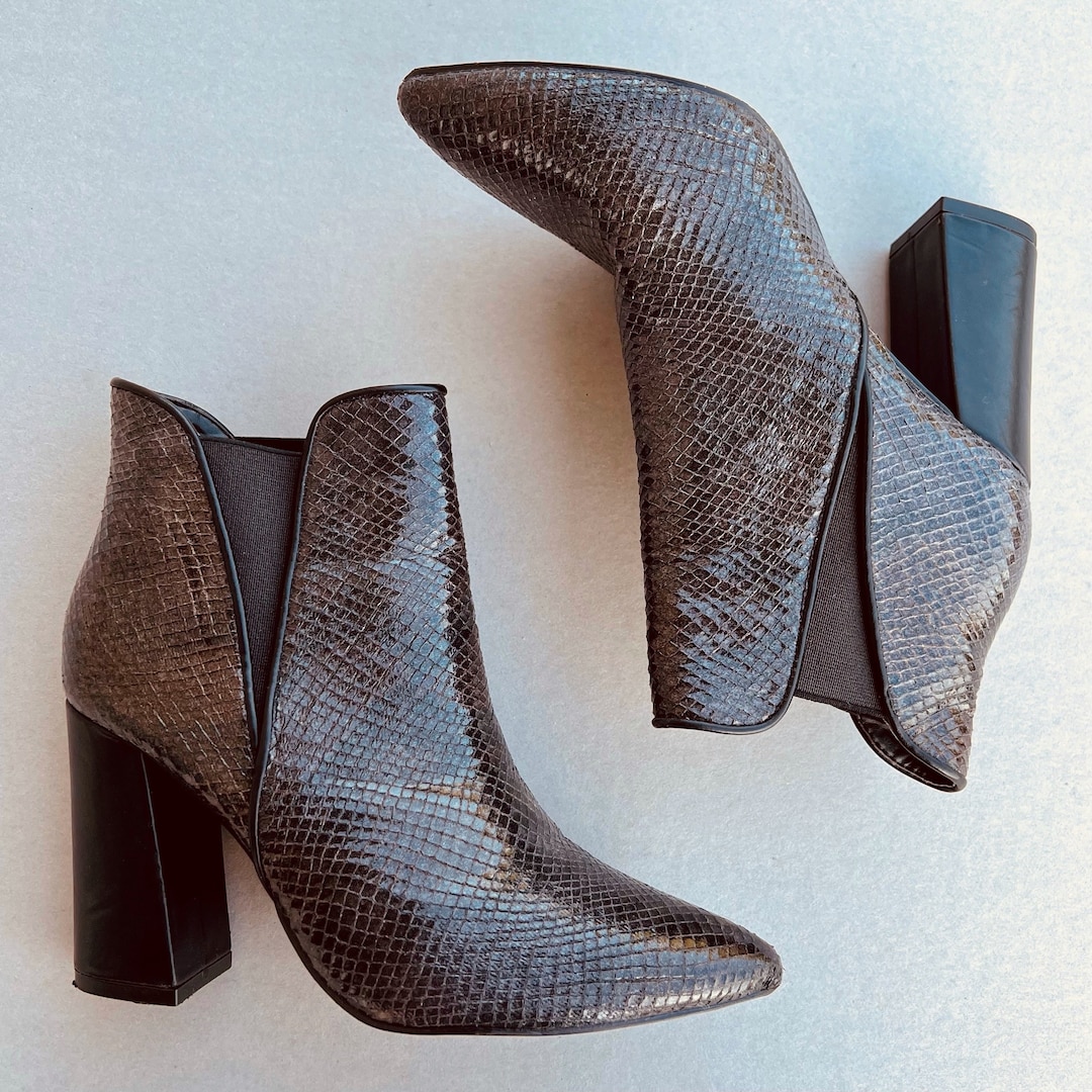 faux snakeskin boots