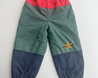 Insulated pants for kids: vintage H&M Children's Department clothing, sustainable fashion, colorblock trousers, warm winter pants, size 104