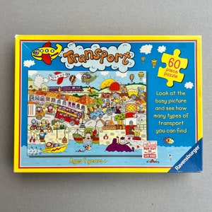 1999 Best Toy Award winnende puzzel: Ravensburger puzzel, echte vintage, transport kinderkamer print, verbazingwekkende grote puzzel voor kinderen