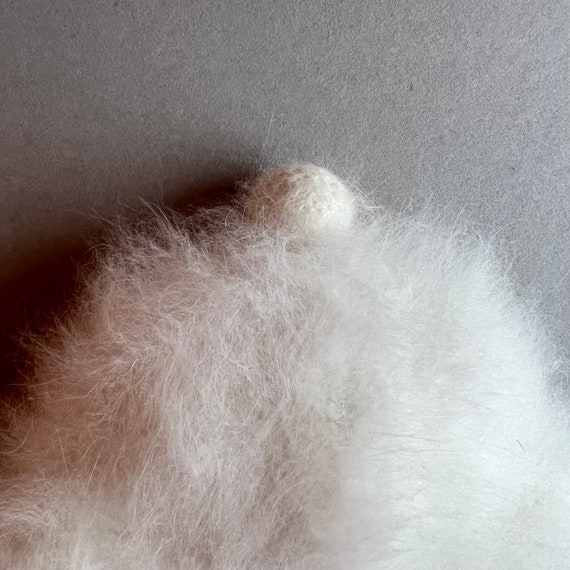 Rabbit fur fluff hat for baby boy, girl: rare vin… - image 6